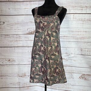 Silky Cabernet Paisley Print Mini Dress‎ size XS